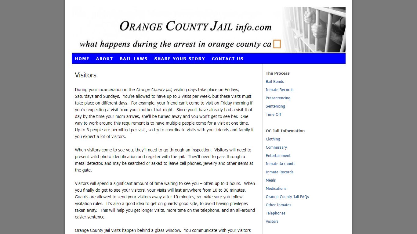 Orange County Jail – Visitors